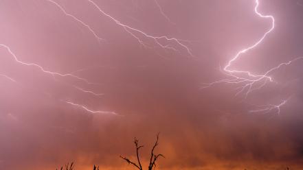 Sunset clouds nature national geographic lightning wallpaper