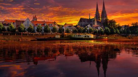 Sunset germany regensburg wallpaper