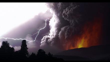 Volcanoes lightning volcano puyehue wallpaper