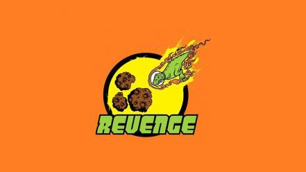 Dinosaurs humor revenge meteorite orange background wallpaper