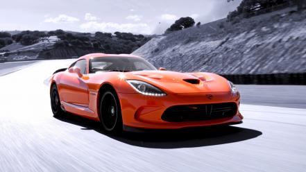 Dodge track speed srt viper orange sky supercar wallpaper