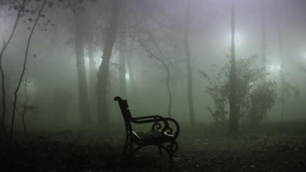 Halloween bench wallpaper