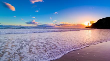 Sunrise clouds nature earth sunlight skies sea beach wallpaper