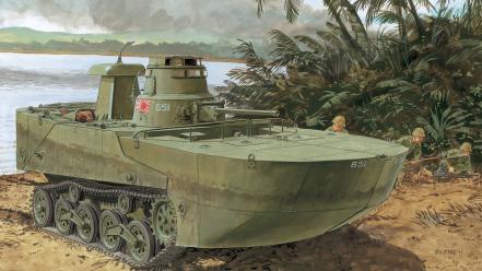 Tank amphibious type 2 ka-mi ha-go under wallpaper