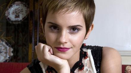 Watson actress lips celebrity short hair faces wallpaper