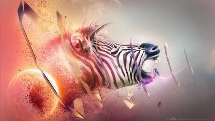 Abstract animals zebras artwork transmission wallpaper