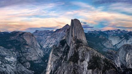 California yosemite national park blue clouds forests wallpaper