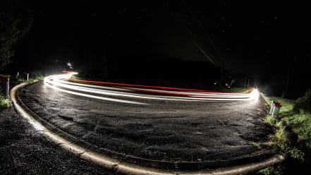 Cars long exposure lights (artist) photo shoot creative wallpaper