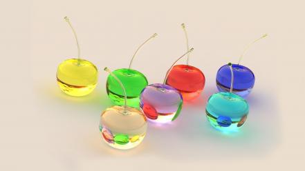 Glass cherries 3d wallpaper