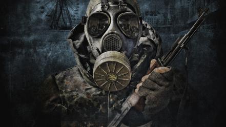 Guns gas masks wars wallpaper