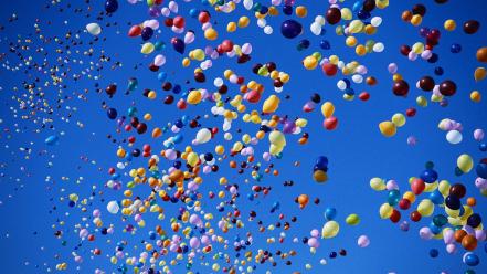 Balloons flying multicolor wallpaper