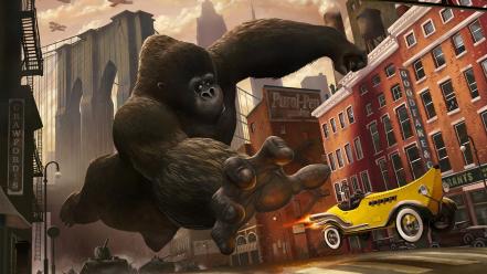 Bananas cars cartoons cities cityscapes wallpaper