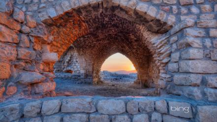 Bing israel sun arches ruins wallpaper