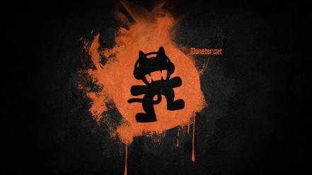 Black music orange logos simple monstercat desing electronic wallpaper