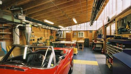 Cars tools workspace garage wallpaper