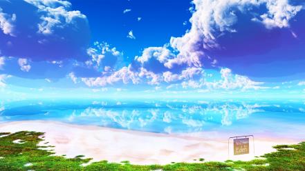 Eden beaches clouds grass landscapes wallpaper