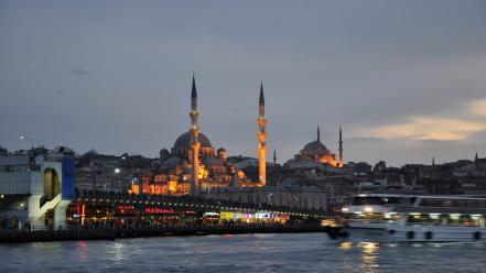 Eminonu istanbul turkey cityscapes galata bridge wallpaper