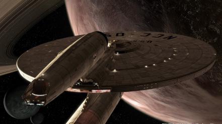 Enterprise star trek outer space science fiction spaceships wallpaper