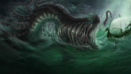 Fantasy art creatures sea wallpaper