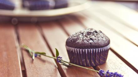 Flowers muffins food art wallpaper