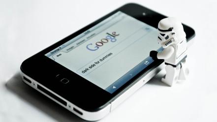 Google iphone mobile starwars white wallpaper