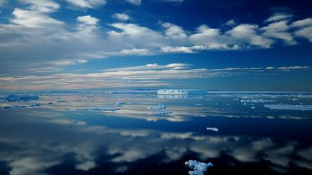 Icebergs antarctica skyscapes reflections bing sea wallpaper