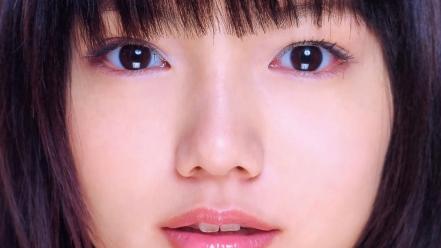Japanese brown asians aoi miyazaki faces bangs wallpaper