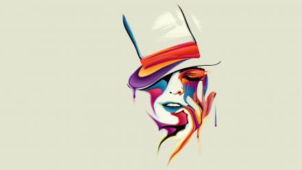 Lady gaga abstract hats melting multicolor wallpaper