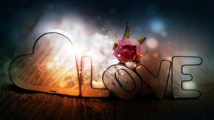 Love hearts roses creative wallpaper