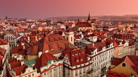 Prague cityscapes rooftops wallpaper
