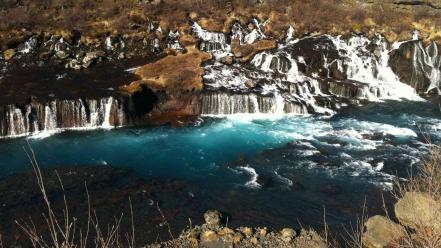Water landscapes nature lava iceland waterfalls rivers wallpaper