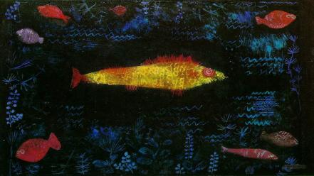 Abstract artwork expressionism fish paintings wallpaper