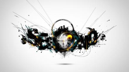 Abstract clocks typography digital art simple background time wallpaper