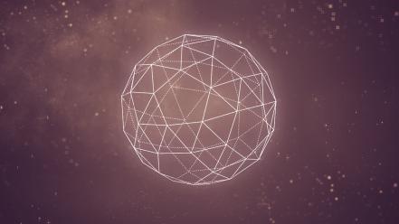 Abstract outer space minimalistic pink geometry 3d graphic wallpaper