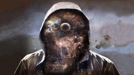 Abstract outer space stars hood mr. universe wallpaper