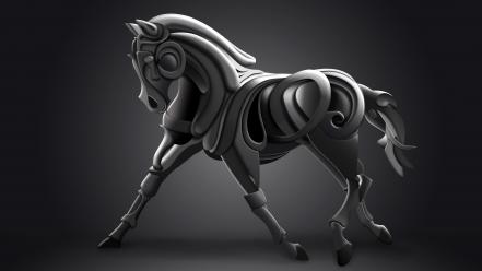 Animals surreal sculpture horses wallpaper
