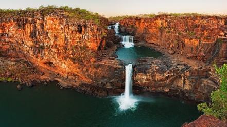 Australia emerald cliffs falls green wallpaper