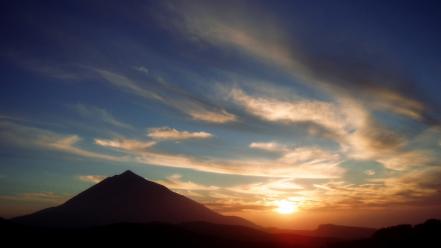Canary islands teide landscapes sunset wallpaper