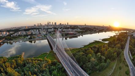 Cityscapes warsaw cities vistula river wallpaper