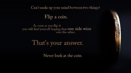Coins quotes text wallpaper