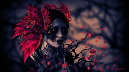 Fantastic digital art fantasy red eyes wallpaper