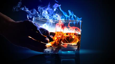 Flame drink drinks flames wallpaper