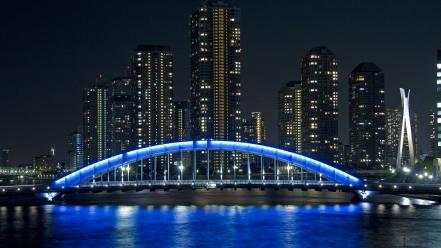 Japan bridges cities city night japon wallpaper