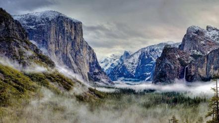 Mountains fog california national park bing yosemite wallpaper