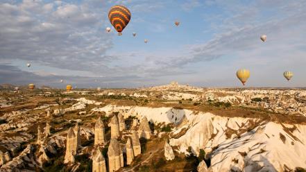 Nature turkey cappadocia hot air balloons hoodoo wallpaper