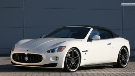 White cars front maserati grancabrio side wallpaper