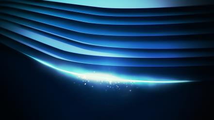 Abstract blue digital art minimalistic waves wallpaper