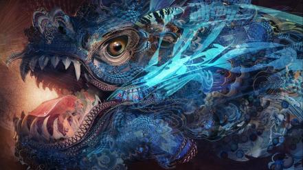 Abstract creatures artwork chinese dragon wallpaper