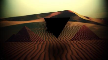 Abstract desert macro pyramids triangles wallpaper