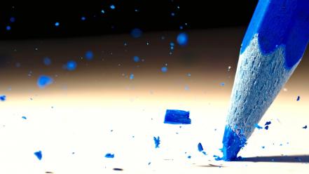 Blue crayons particles crushed wallpaper